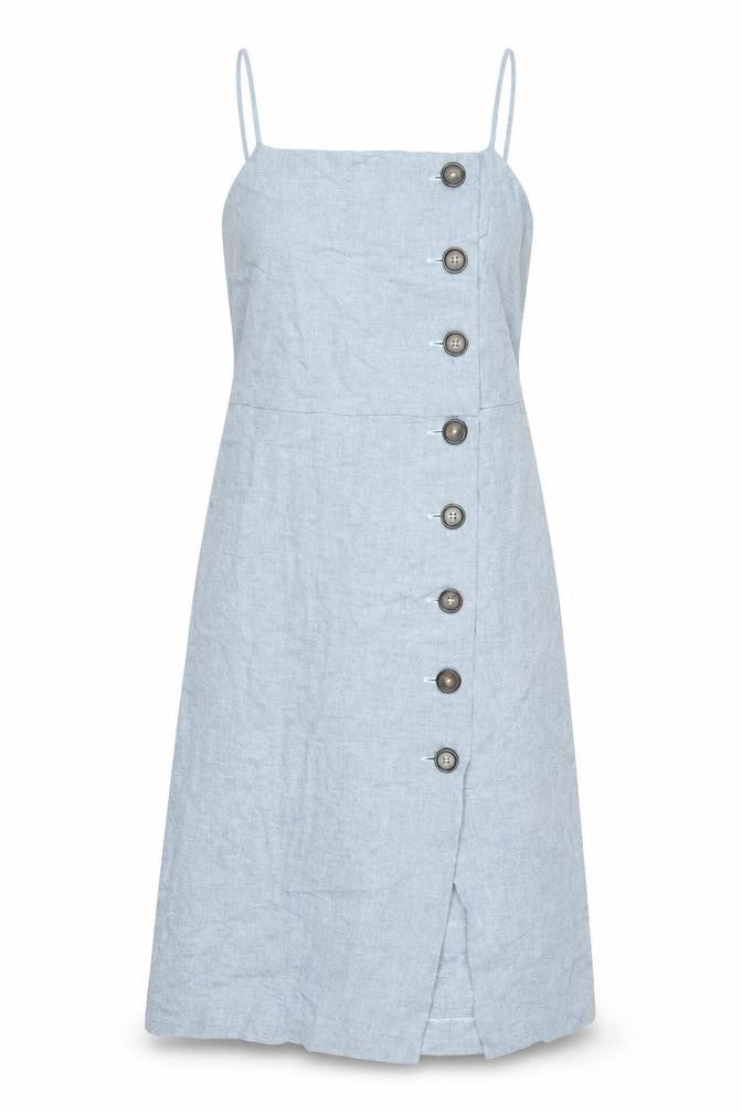Warehouse Womens Blue Viscose Shift Size 12 Square Neck Zip - Button Detail