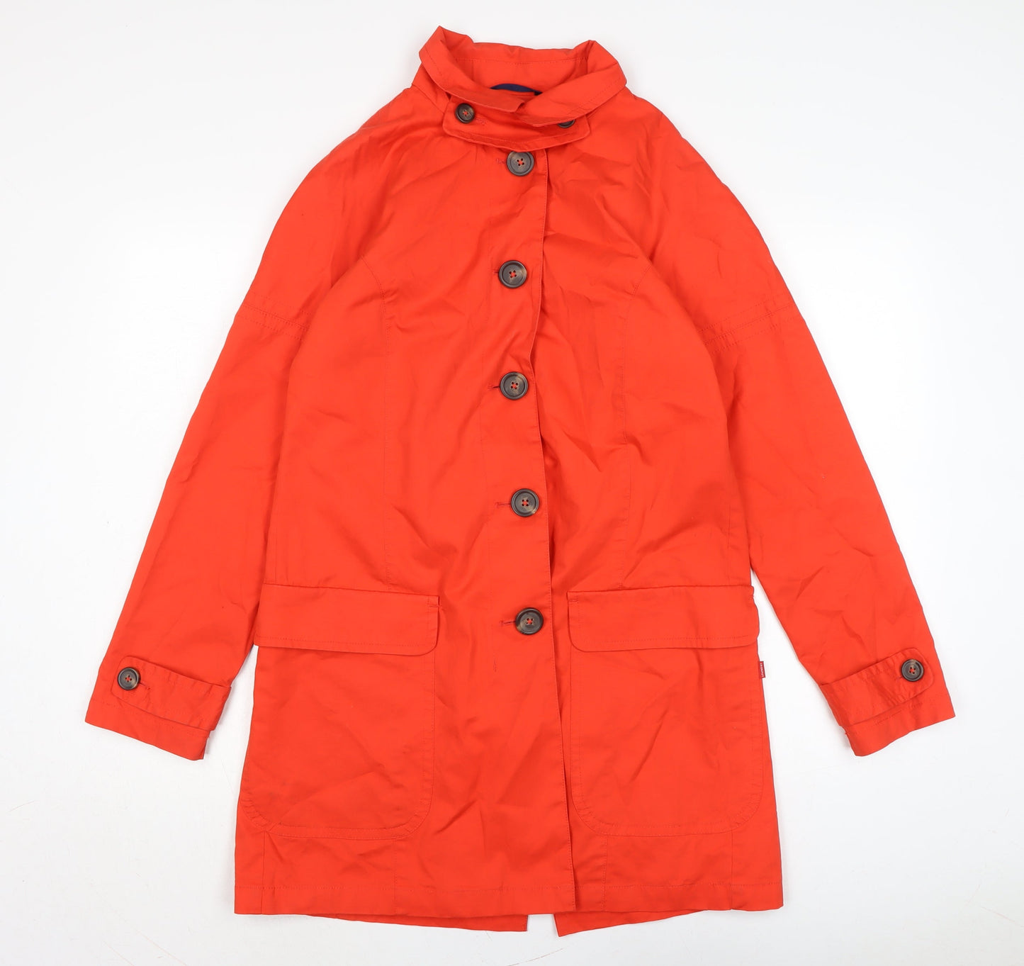 Vackpoy Womens Orange Trench Coat Coat Size M Button
