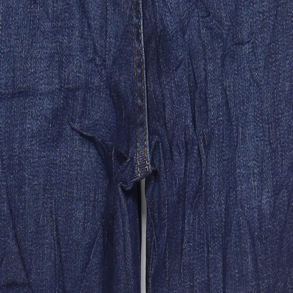 M&S Womens Blue Cotton Skinny Jeans Size 14 L30 in Regular