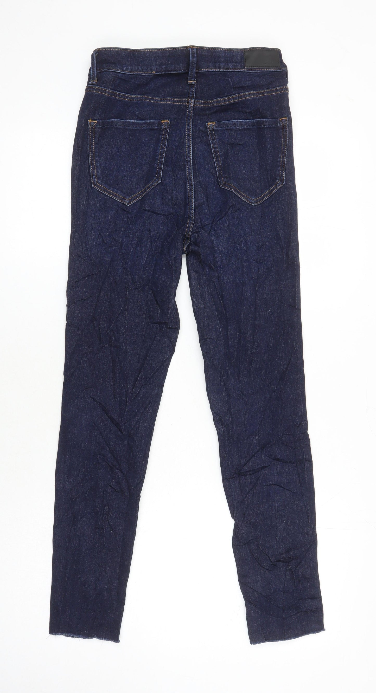 M&S Womens Blue Cotton Skinny Jeans Size 8 L25 in Regular