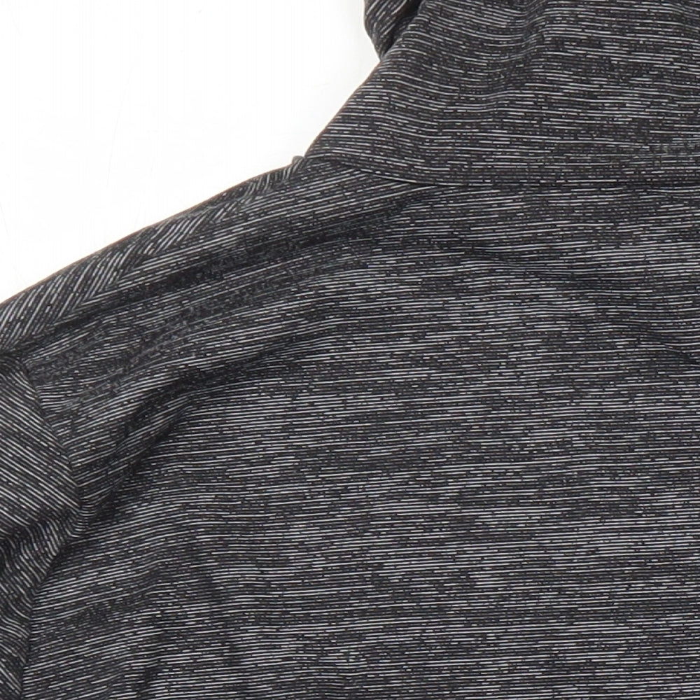 M&S Womens Grey Geometric Polyester Pullover Casual Size 14 Mock Neck
