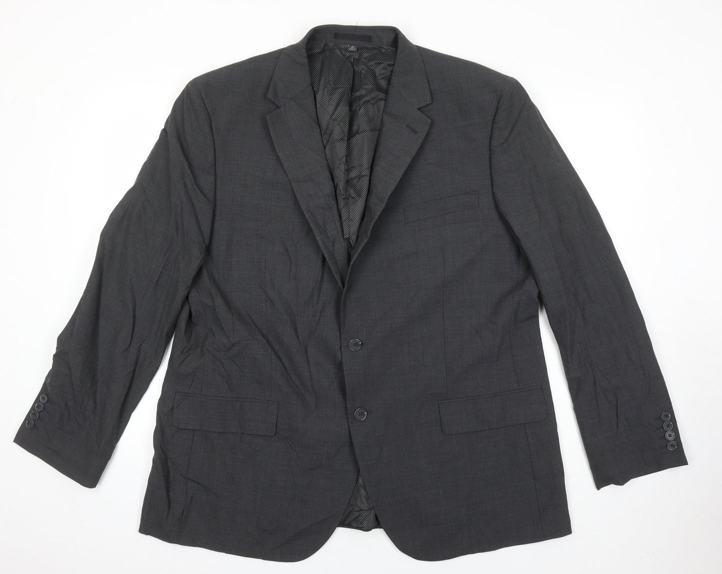 M&S Mens Grey Wool Jacket Suit Jacket Size 46 Regular