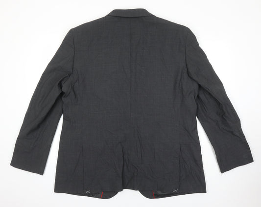 M&S Mens Grey Wool Jacket Suit Jacket Size 46 Regular