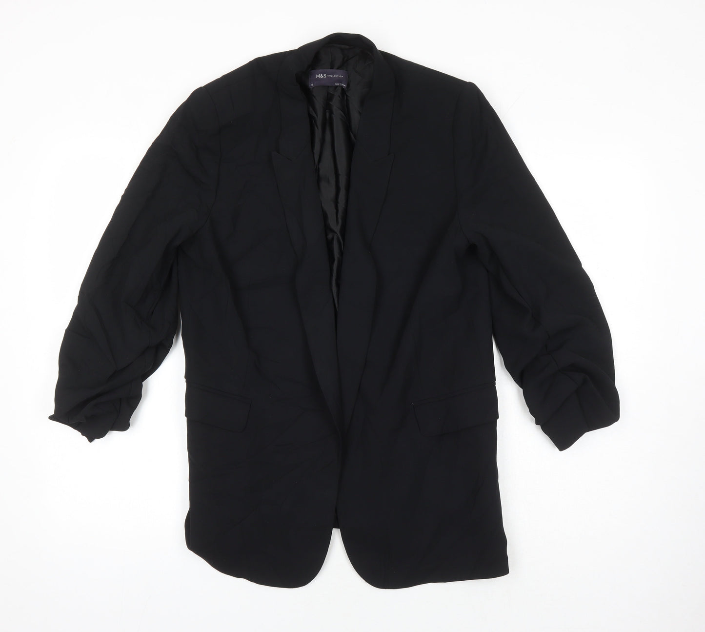 M&S Womens Black Jacket Blazer Size 12
