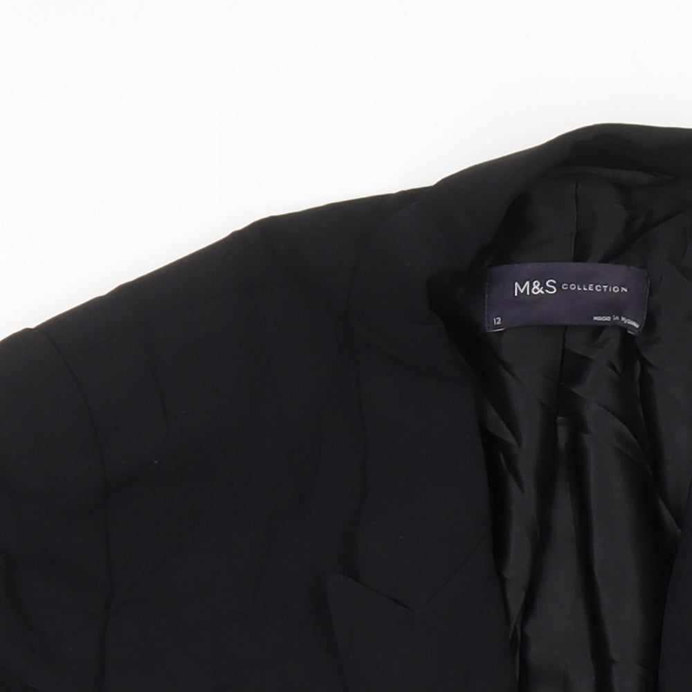 M&S Womens Black Jacket Blazer Size 12