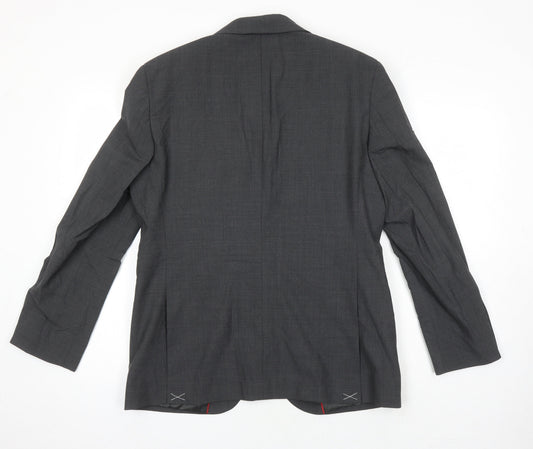 M&S Mens Grey Wool Jacket Blazer Size 38 Regular