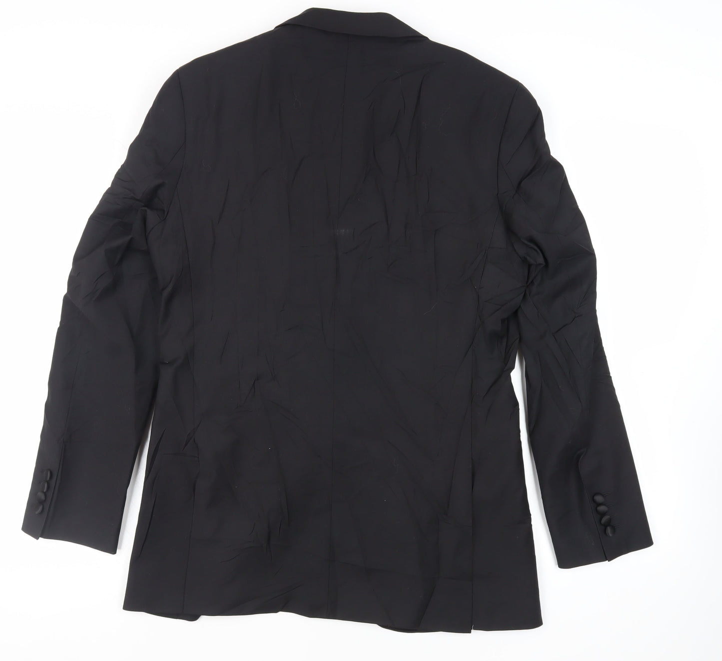 Marks and Spencer Mens Black Wool Tuxedo Suit Jacket Size 40 Regular