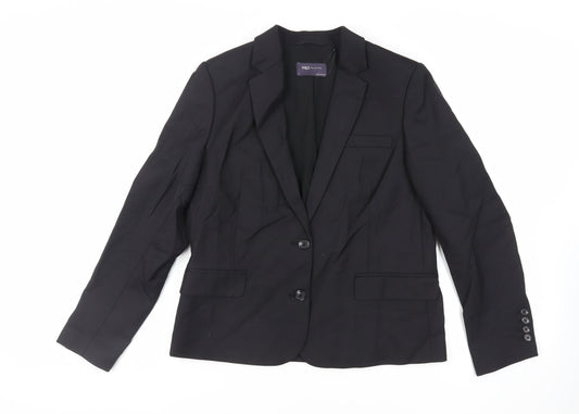 Marks and Spencer Womens Black Jacket Blazer Size 12 Button