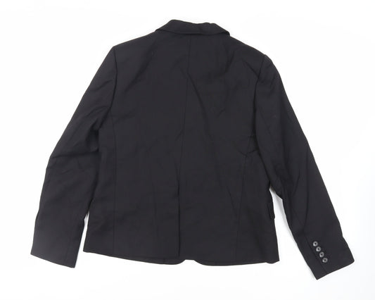 Marks and Spencer Womens Black Jacket Blazer Size 12 Button