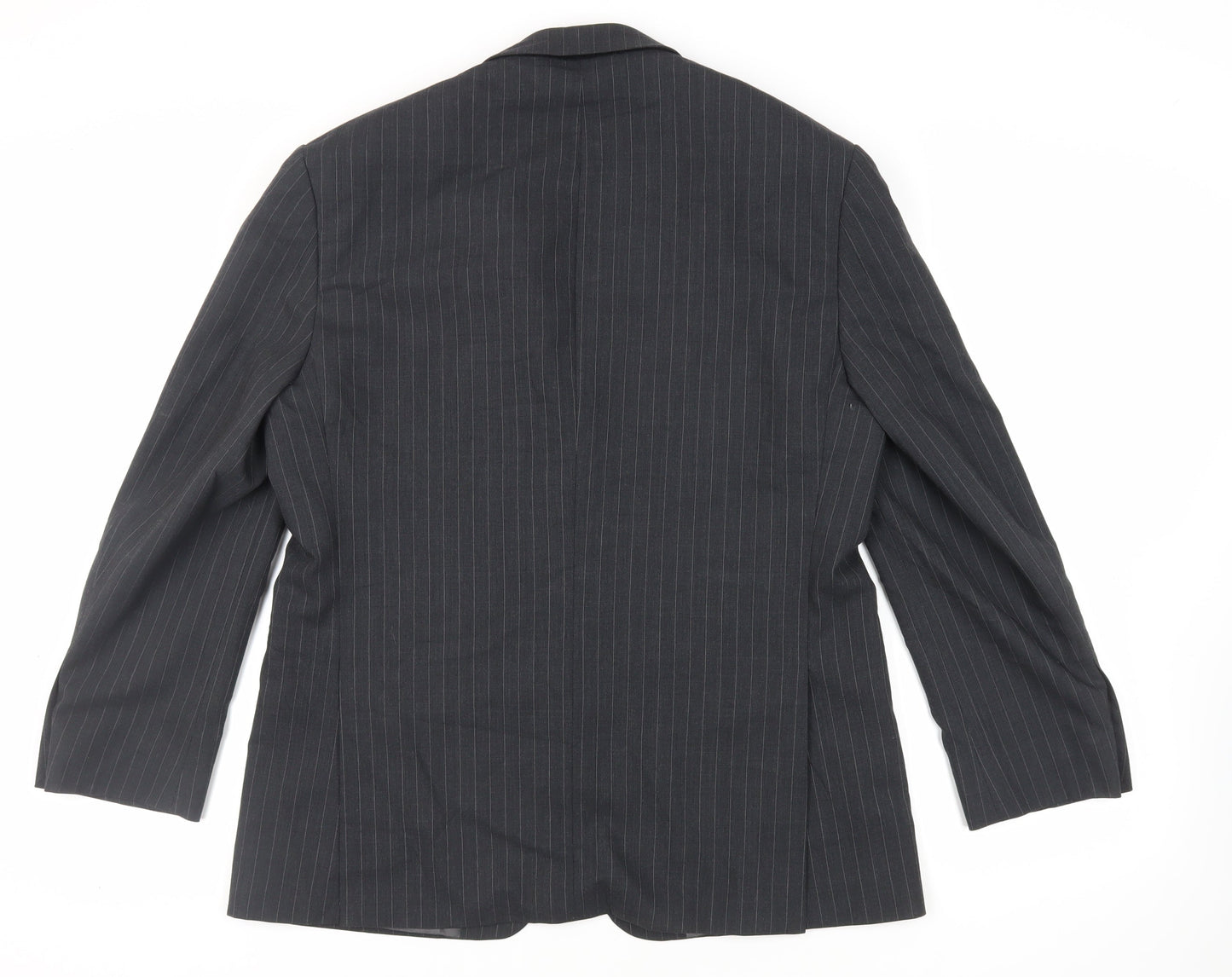 Marks and Spencer Mens Grey Striped Wool Jacket Suit Jacket Size 40 Regular