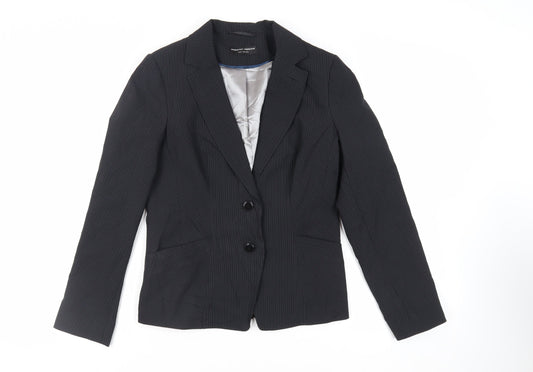 Dorothy Perkins Womens Black Striped Jacket Blazer Size 12 Button