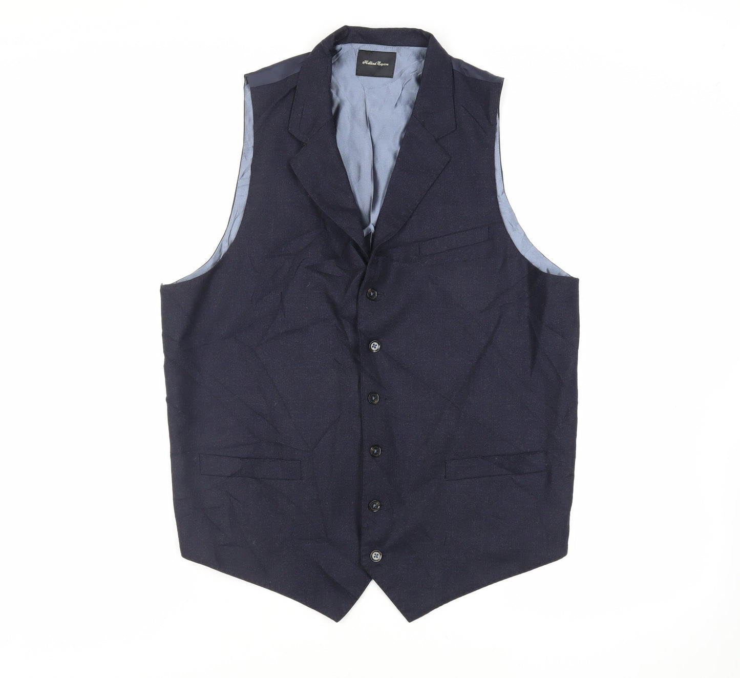 Holland Esquire Mens Blue Wool Jacket Suit Waistcoat Size 44 Regular