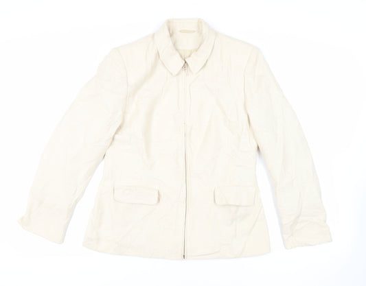 Berkertex Womens Beige Jacket Blazer Size 14 Zip