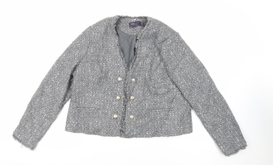Marks and Spencer Womens Grey Jacket Blazer Size 16 - Open