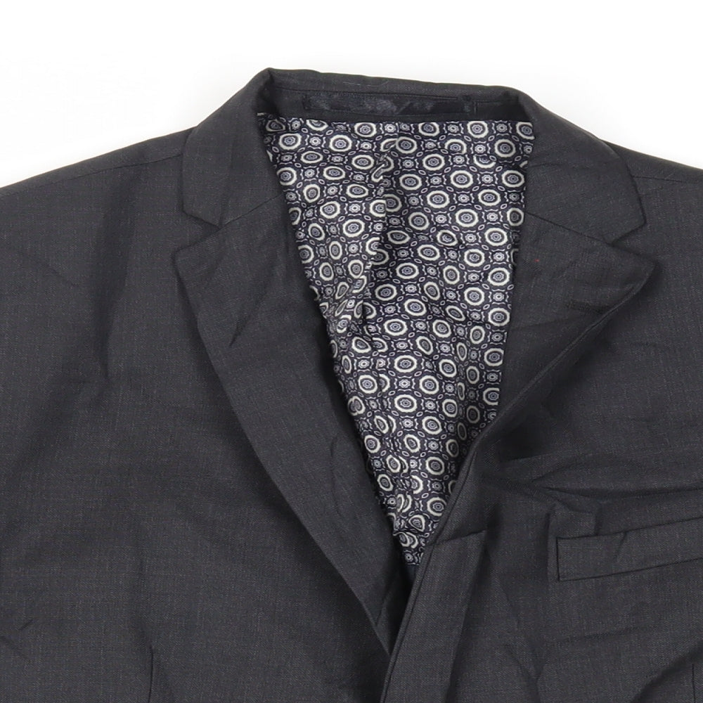 Racing Green Mens Grey Wool Jacket Suit Jacket Size 42 Regular