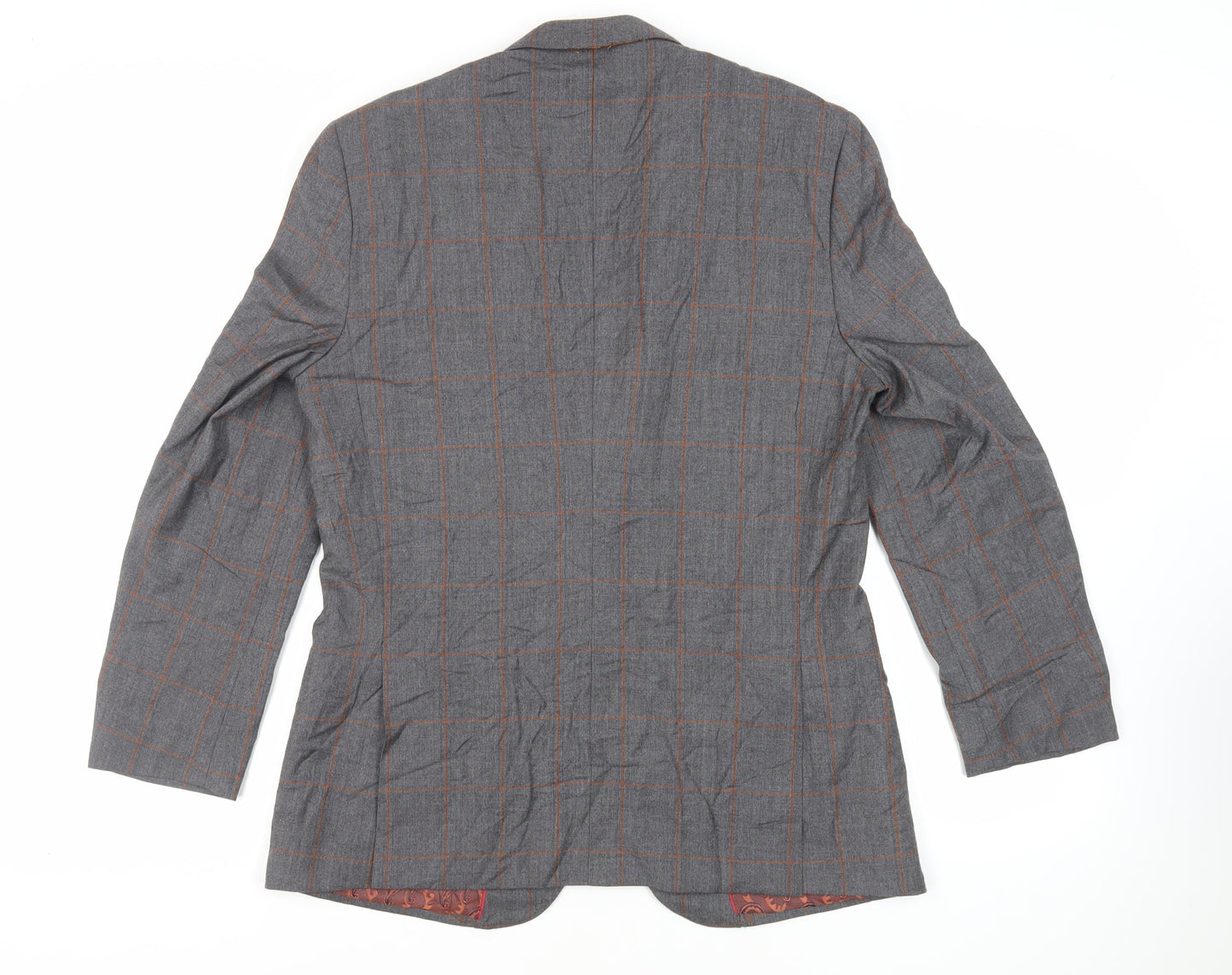 English Laundry Mens Grey Plaid Wool Jacket Suit Jacket Size 40 Regular
