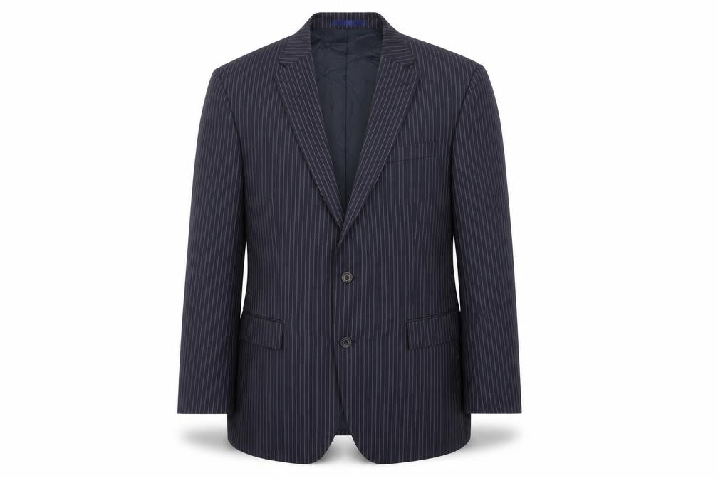 Next Mens Blue Striped Wool Jacket Suit Jacket Size 46 Regular