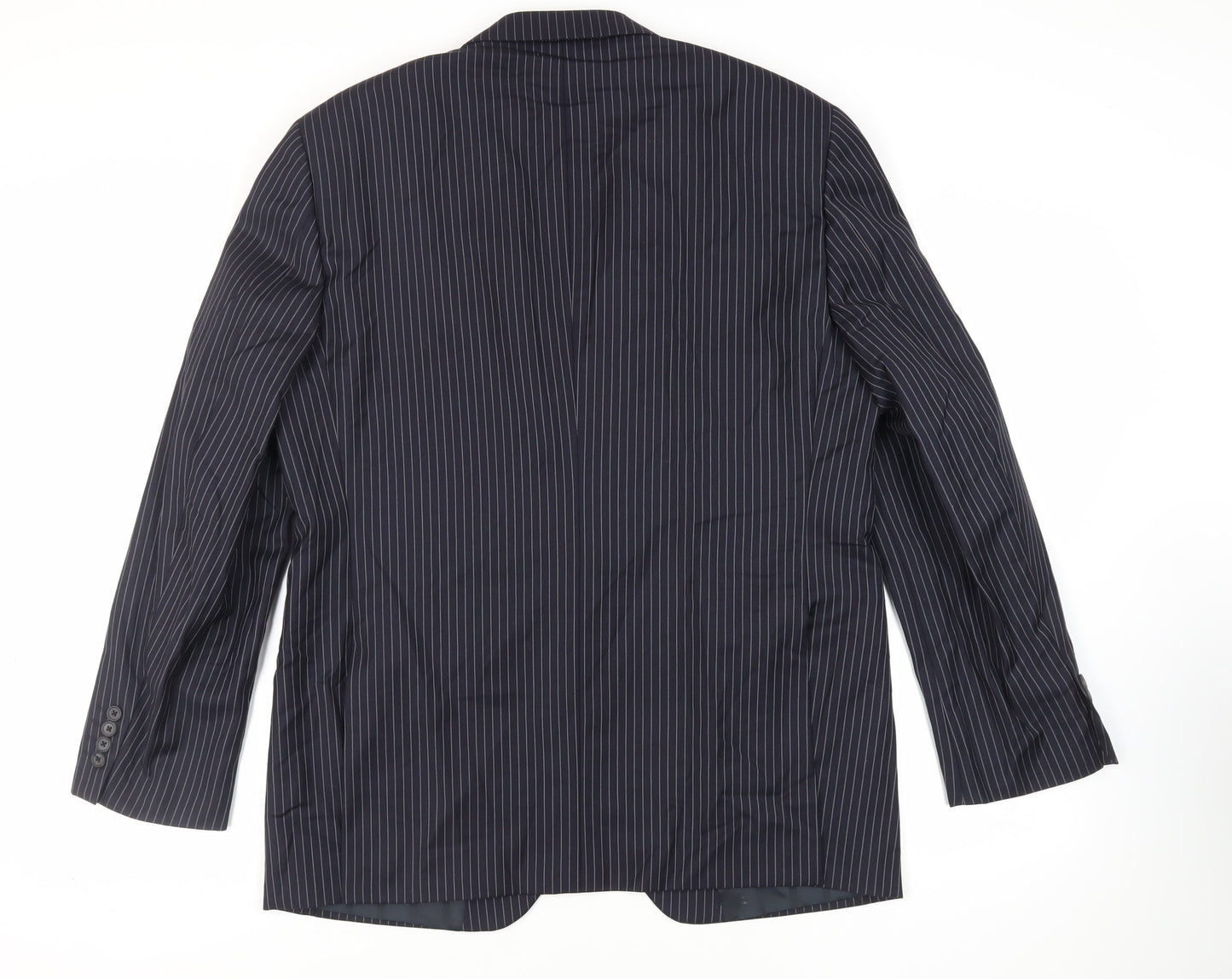 NEXT Mens Blue Striped Wool Jacket Suit Jacket Size 46 Regular