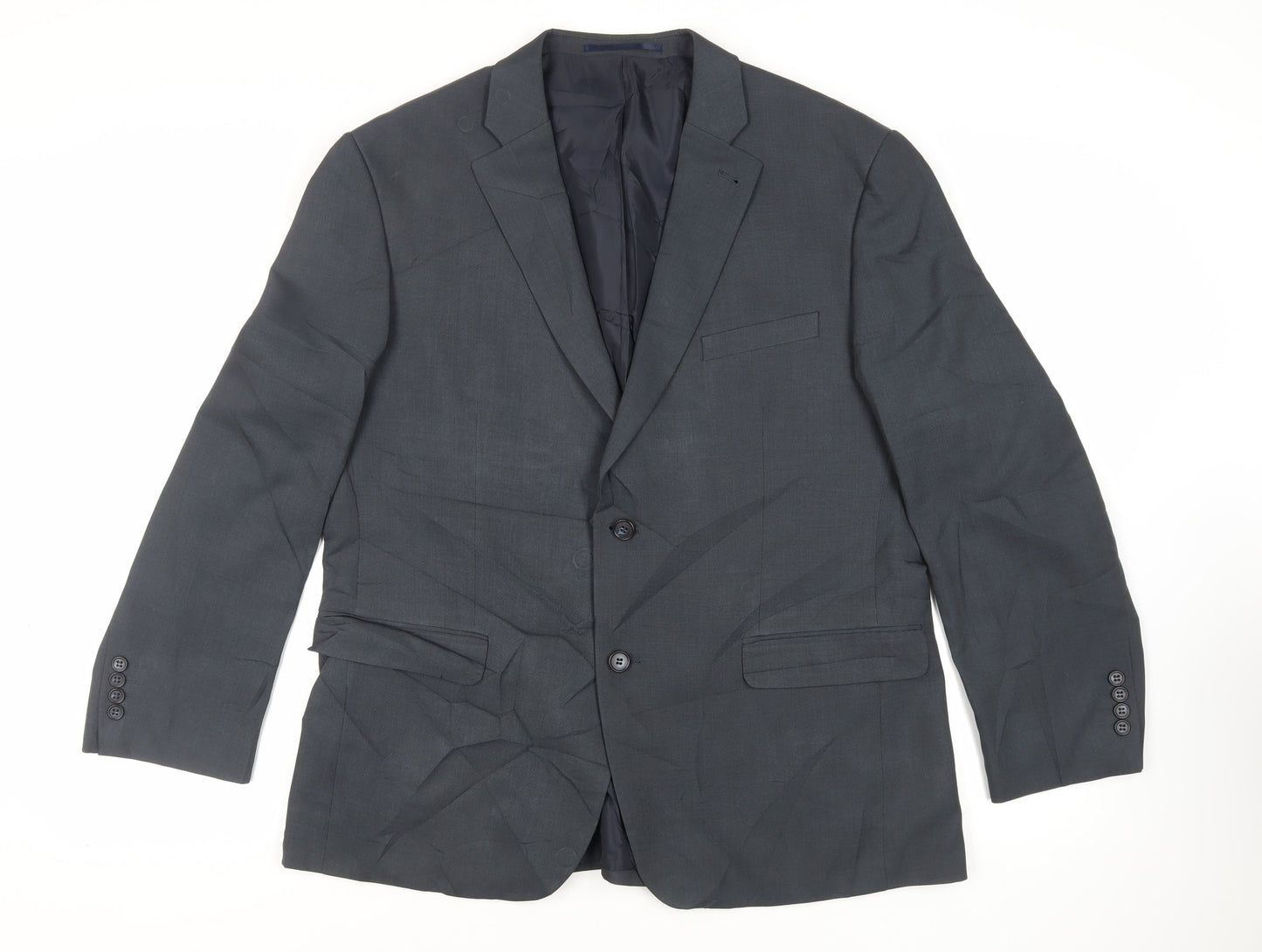 Greenwoods Mens Blue Polyester Jacket Suit Jacket Size 44 Regular