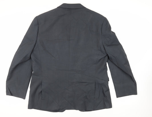Greenwoods Mens Blue Polyester Jacket Suit Jacket Size 44 Regular