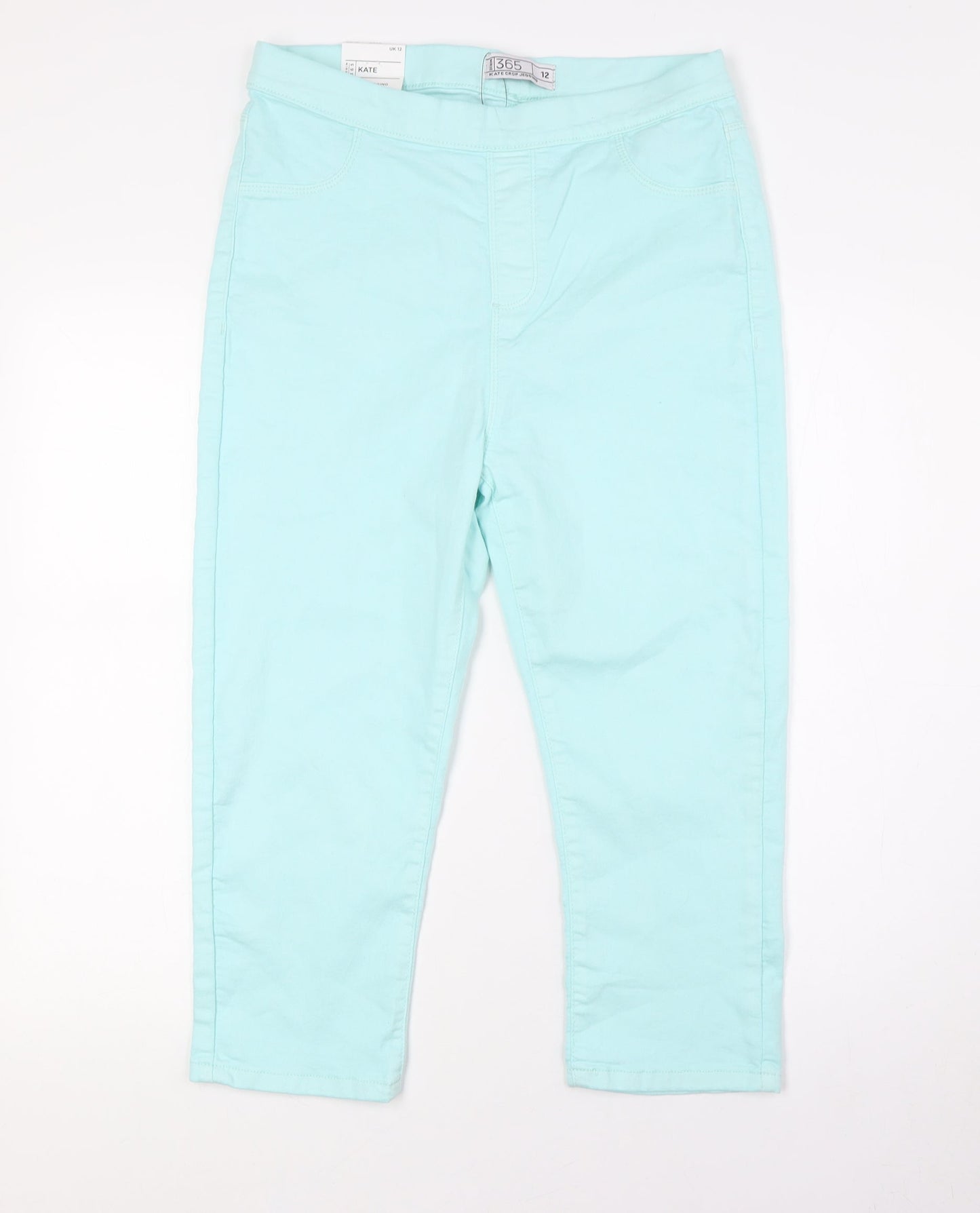 365 Denim Womens Green Cotton Cropped Jeans Size 12 L20 in Regular