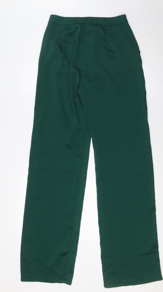 PRETTYLITTLETHING Womens Green Polyester Trousers Size 8 L34 in Regular Zip