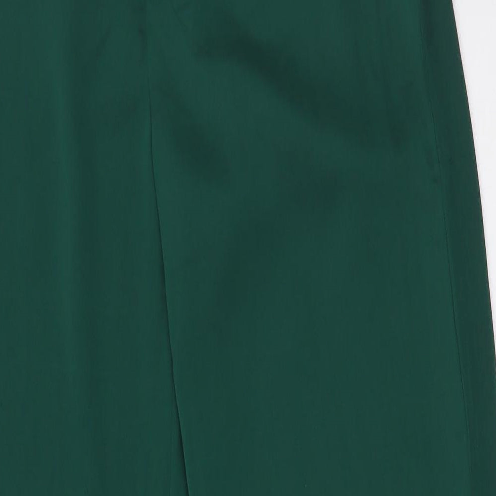PRETTYLITTLETHING Womens Green Polyester Trousers Size 8 L34 in Regular Zip