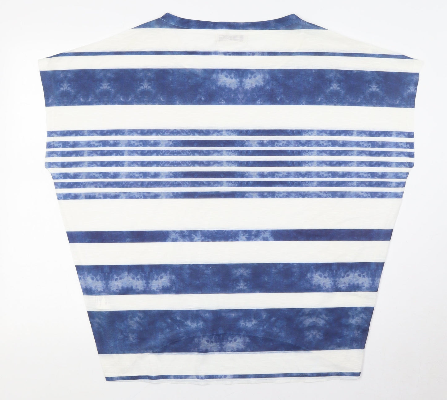Paramour Womens Blue Striped Polyester Basic T-Shirt Size S Boat Neck - Size S-M
