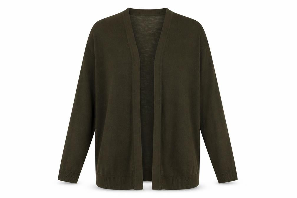 H&M Womens Green V-Neck Acrylic Cardigan Jumper Size XS