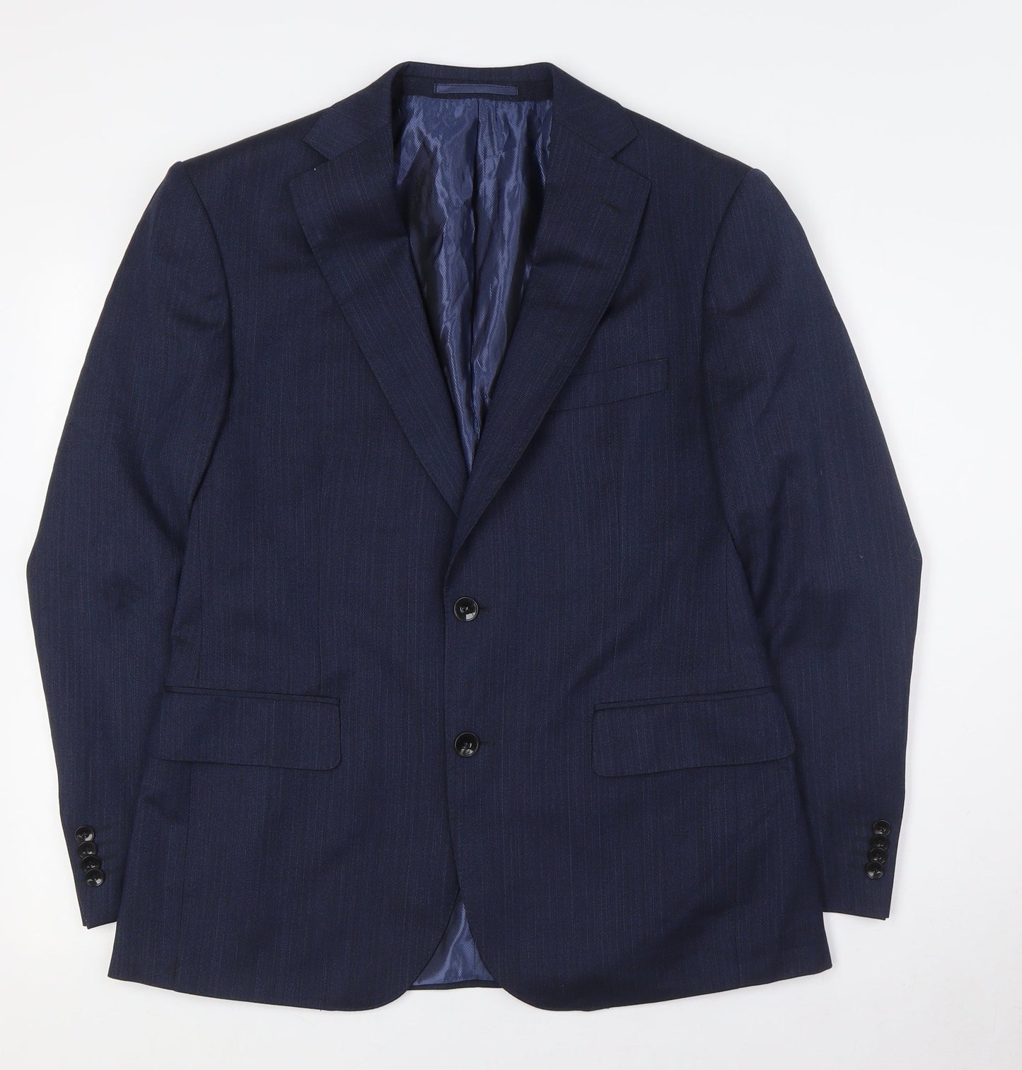 Marks and Spencer Mens Blue Wool Jacket Suit Jacket Size 38 Regular