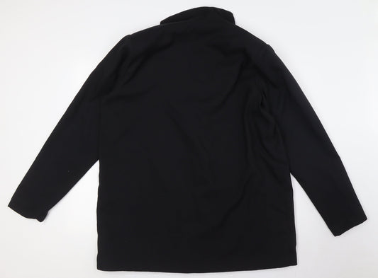 PRETTYLITTLETHING Womens Black Jacket Size 16 Button - Shoulder Pads