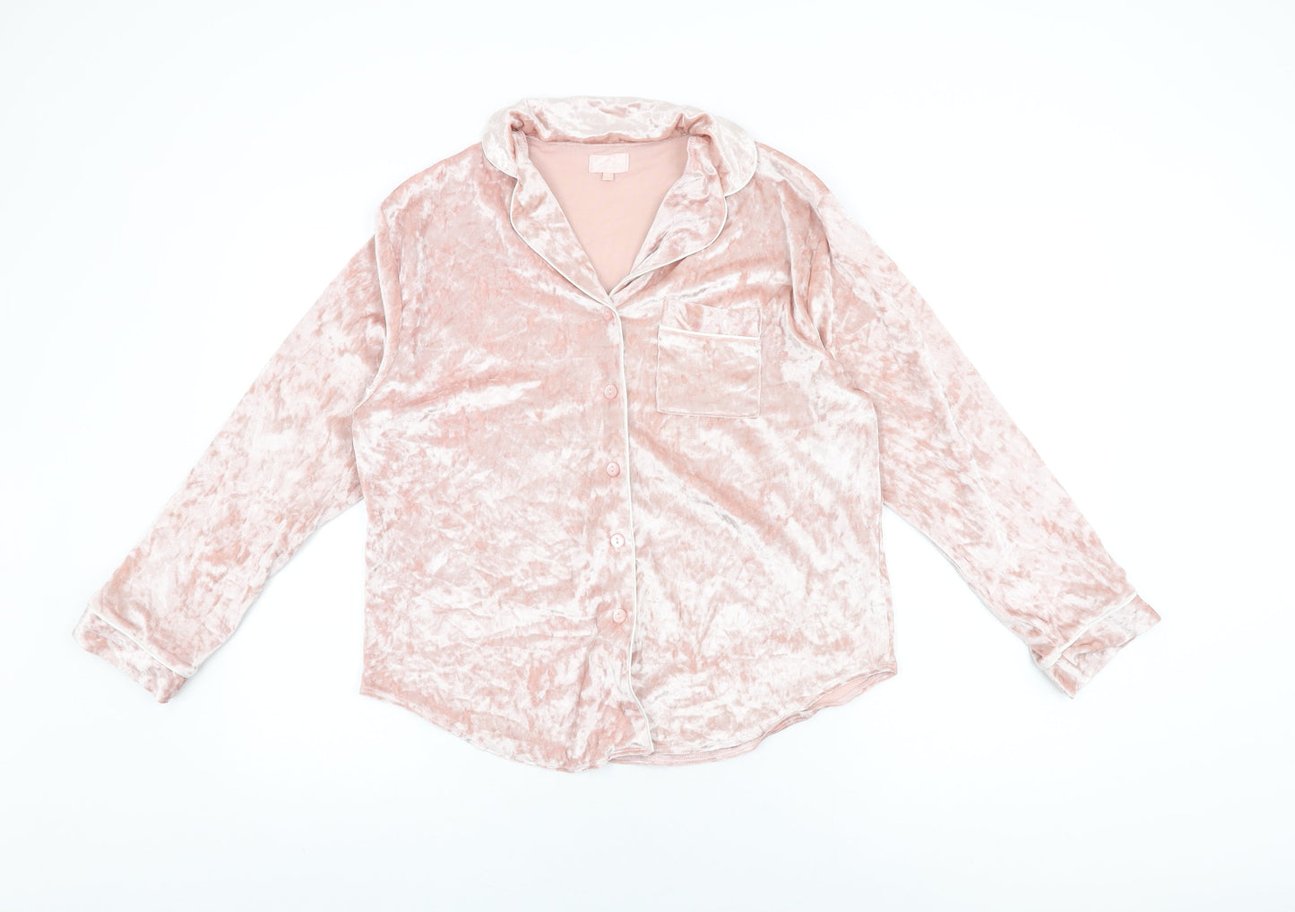 A La Mode Womens Pink Solid Polyester Top Pyjama Top Size 10 Button