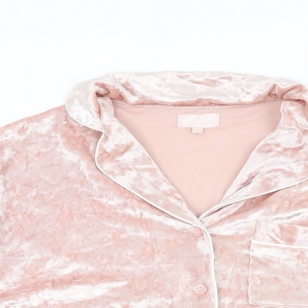 A La Mode Womens Pink Solid Polyester Top Pyjama Top Size 10 Button