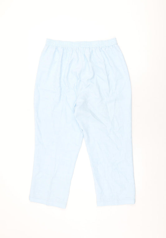 Damart Womens Blue Polyester Trousers Size 14 L23 in Regular