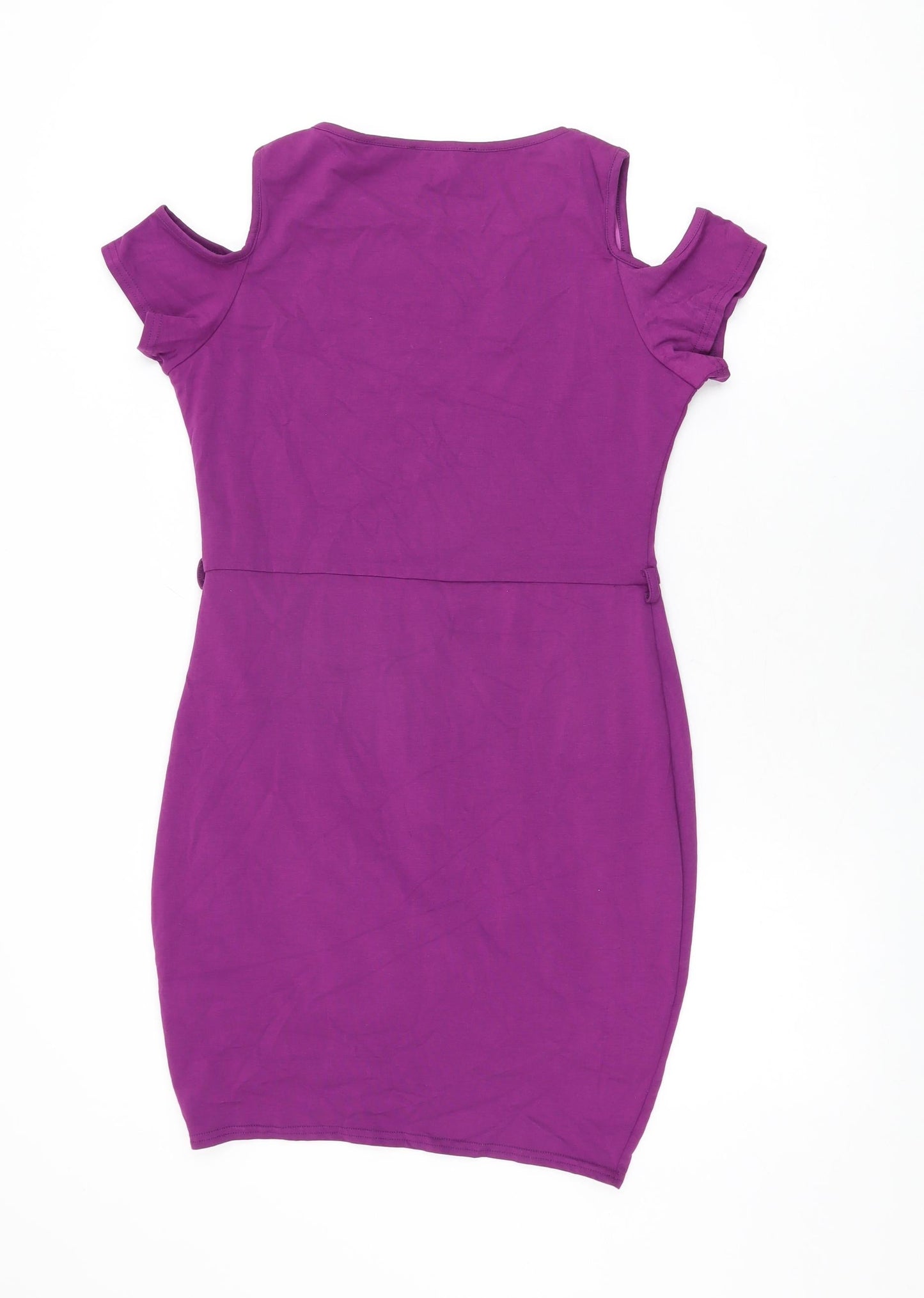 Rare Womens Purple Cotton Bodycon Size 12 Round Neck Pullover