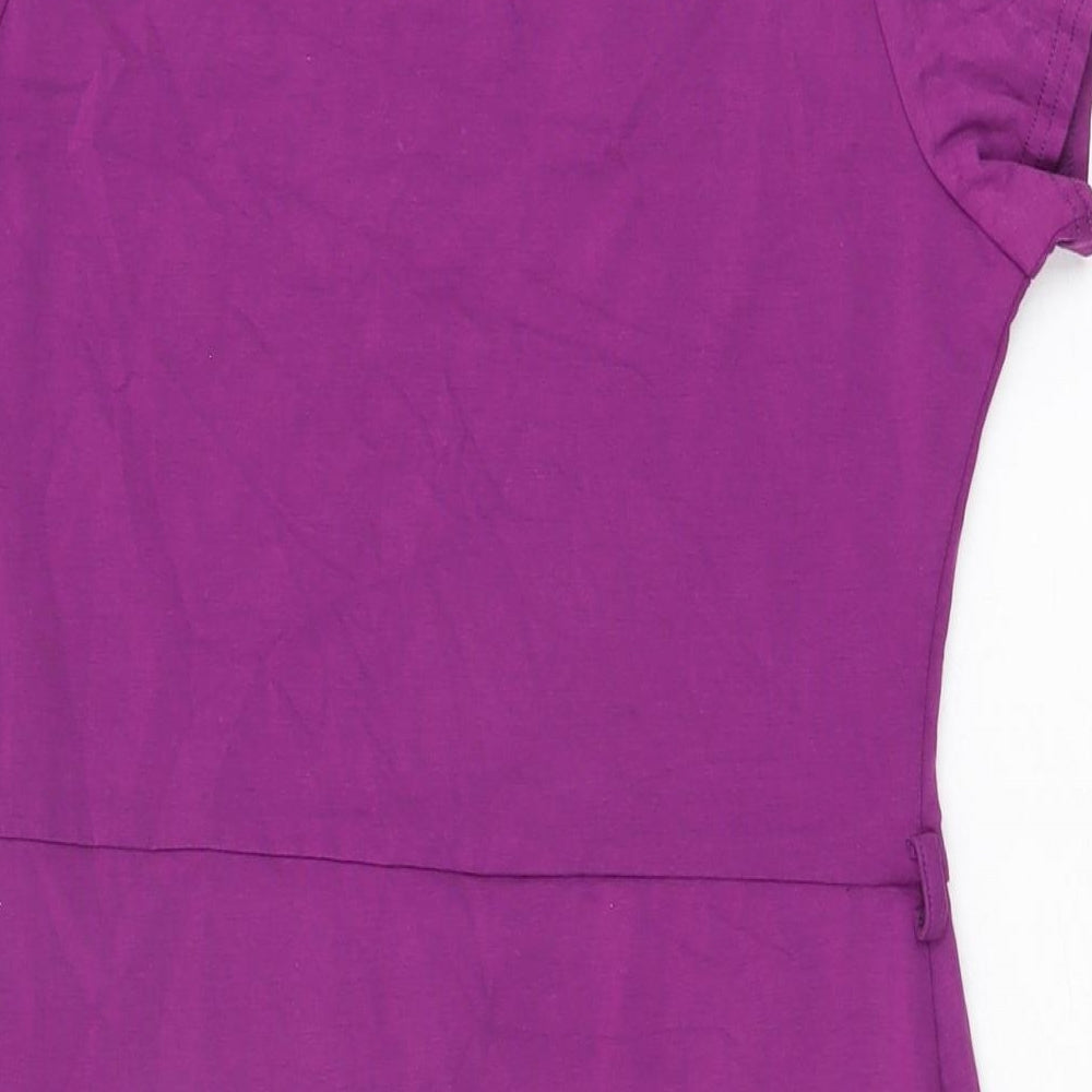 Rare Womens Purple Cotton Bodycon Size 12 Round Neck Pullover