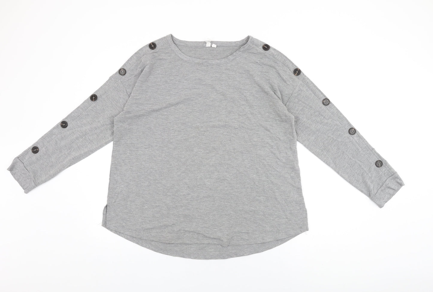 Cable & Gauge Womens Grey Polyester Basic T-Shirt Size M Round Neck