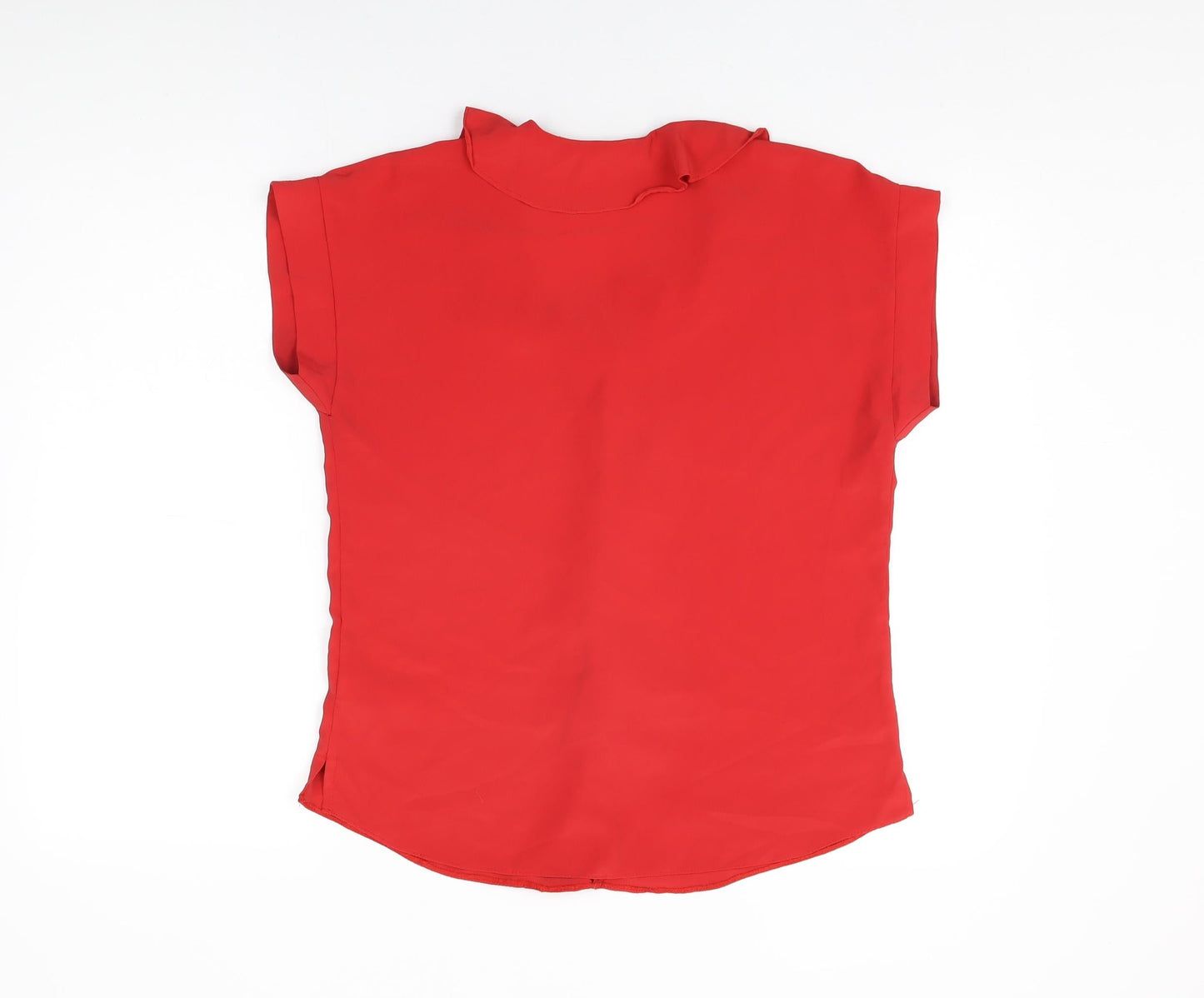 New Look Womens Red Polyester Basic Blouse Size 10 V-Neck