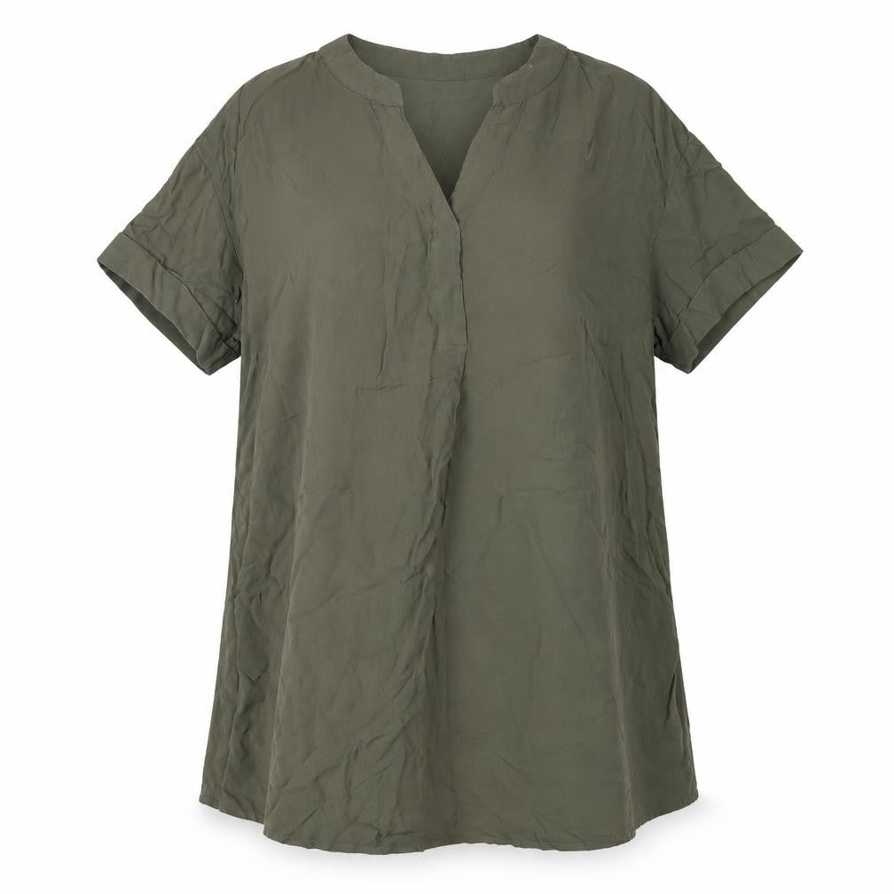 H&M Womens Green Viscose A-Line Size M V-Neck Pullover