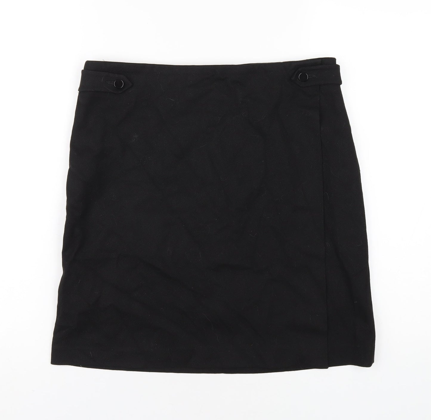 NEXT Womens Black Viscose A-Line Skirt Size 10 Zip