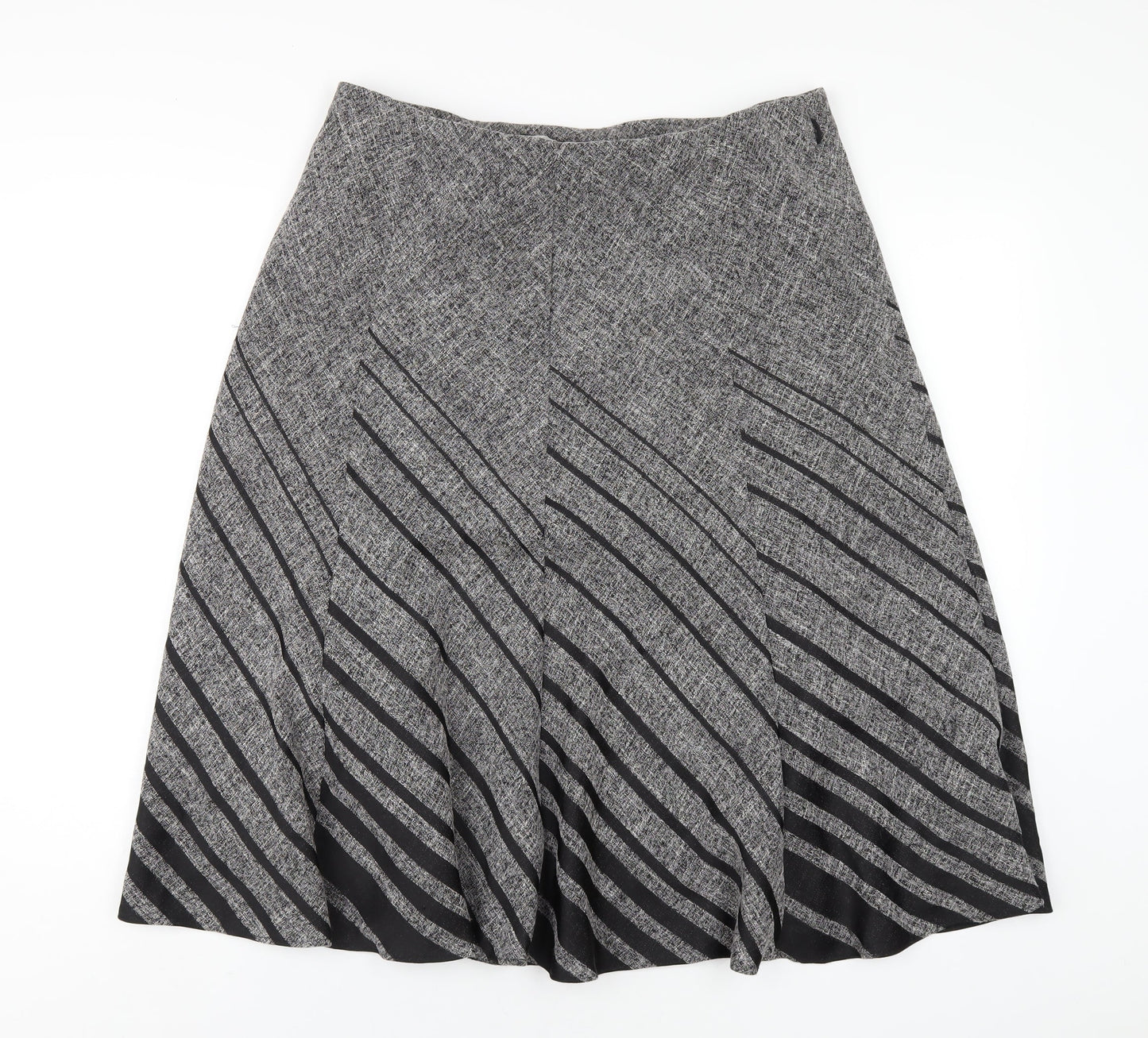 Marks and Spencer Womens Grey Polyester A-Line Skirt Size 14