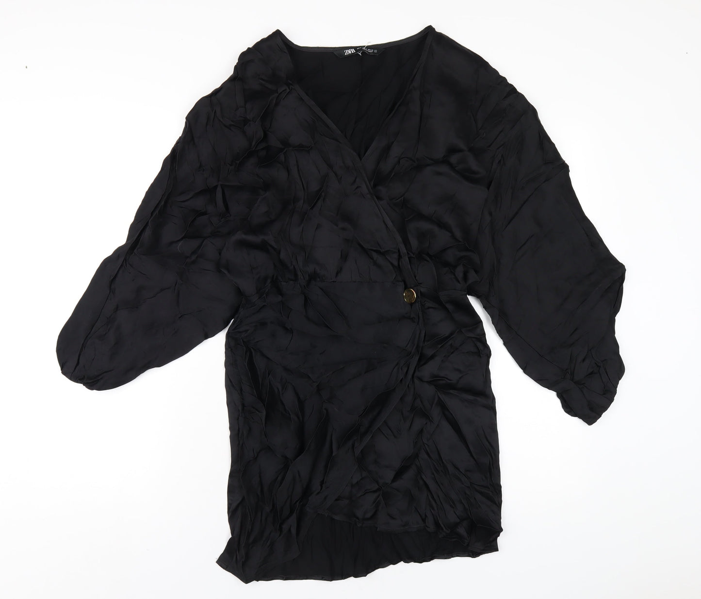 Zara Womens Black Viscose A-Line Size M V-Neck Pullover