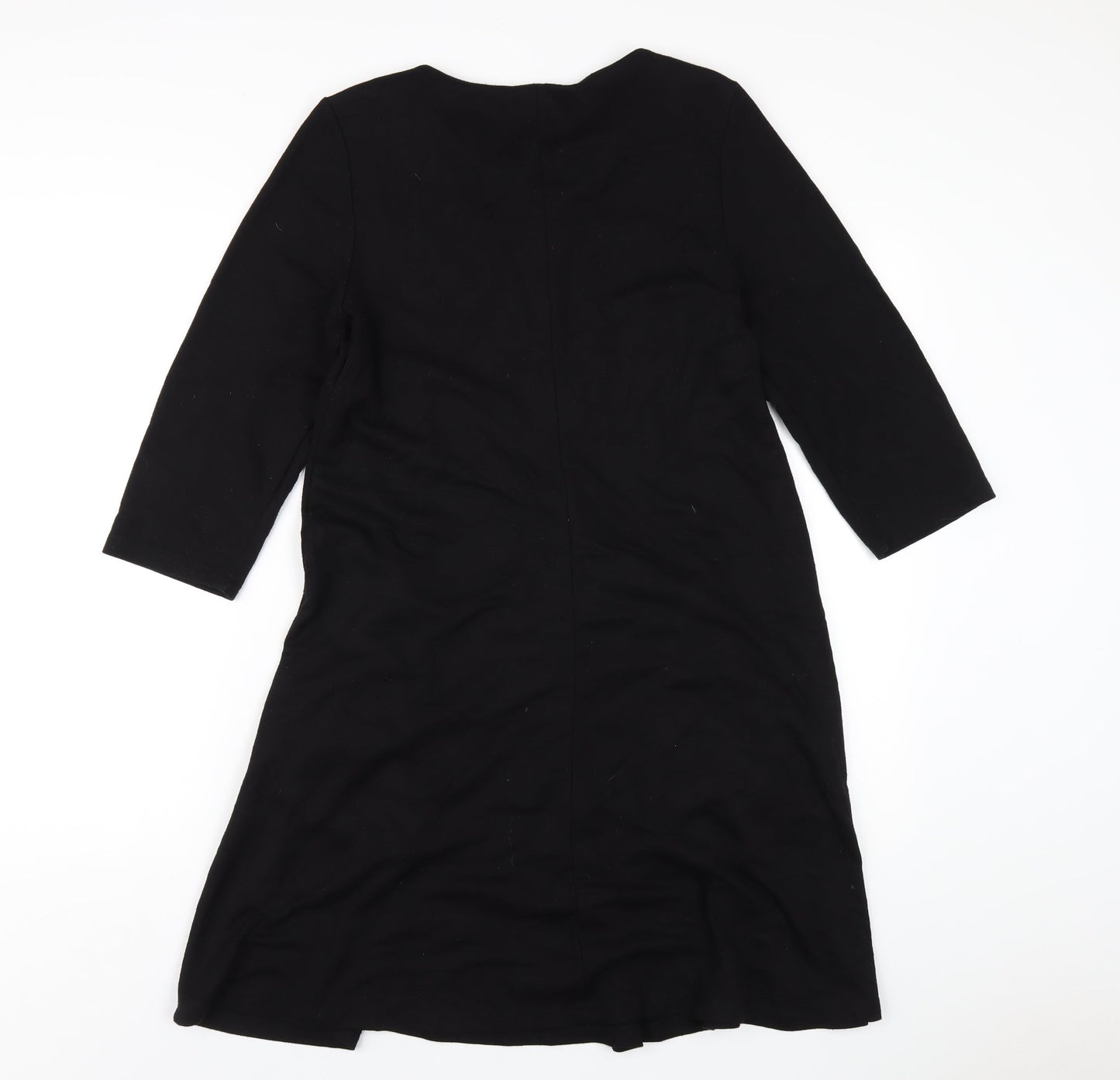 Roman Womens Black Polyester A-Line Size 14 Round Neck Pullover