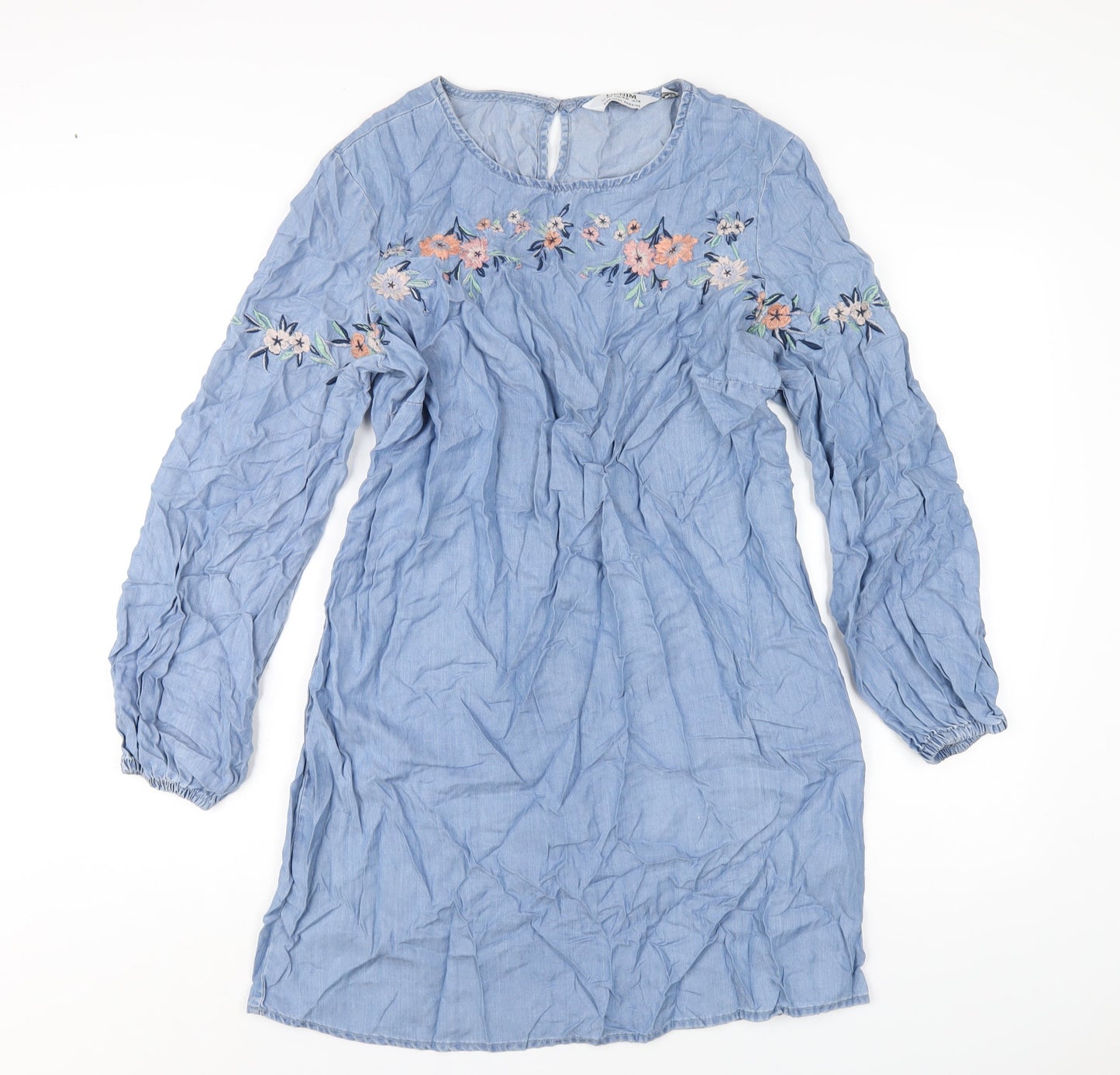 Dorothy Perkins Womens Blue Lyocell A-Line Size 14 Round Neck Pullover