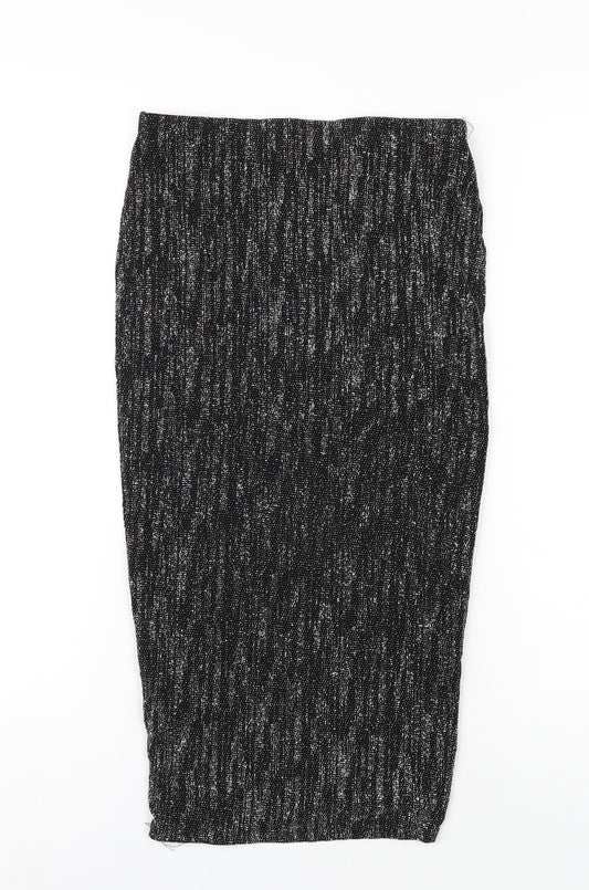 River Island Womens Black Nylon Straight & Pencil Skirt Size 6