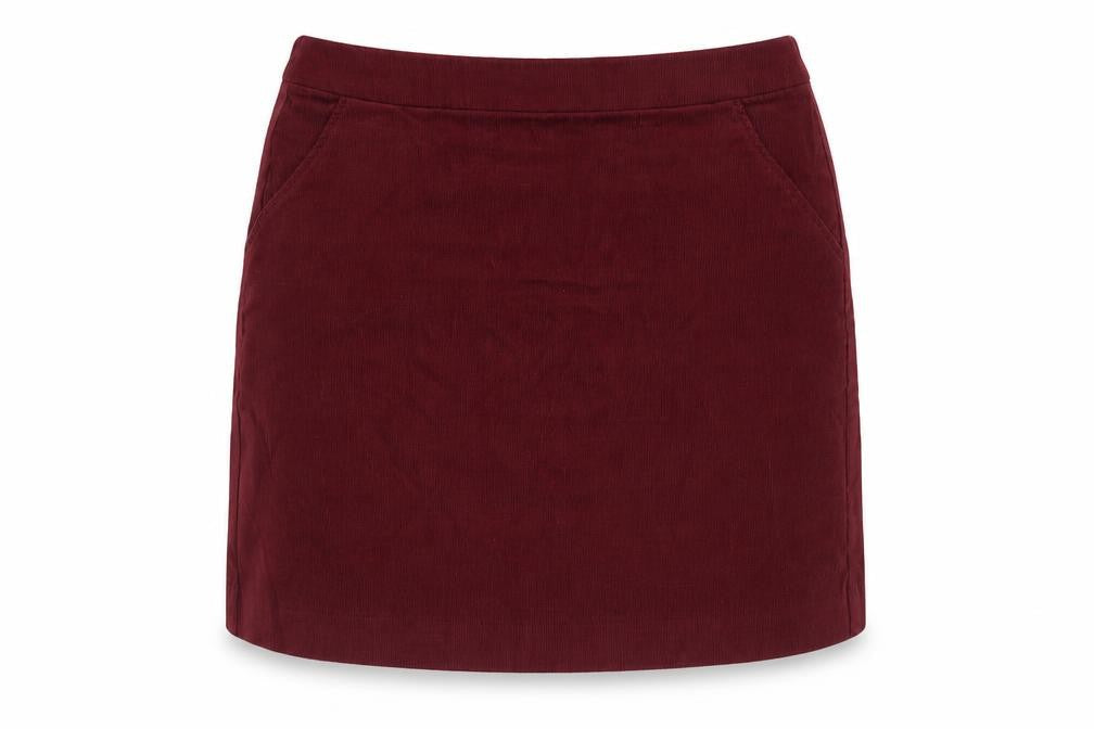 H&M Womens Red Cotton A-Line Skirt Size 8 Zip