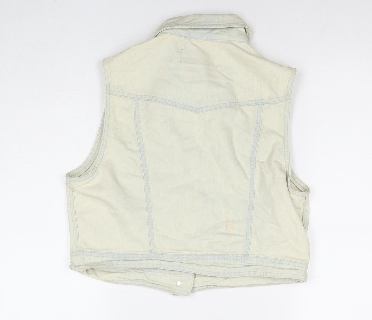 New Look Womens Ivory Gilet Waistcoat Size 16 Button