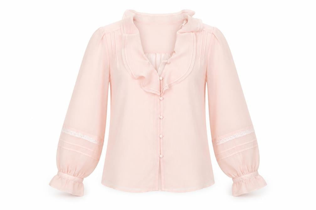 Per Una Womens Pink Polyester Basic Blouse Size 8 V-Neck