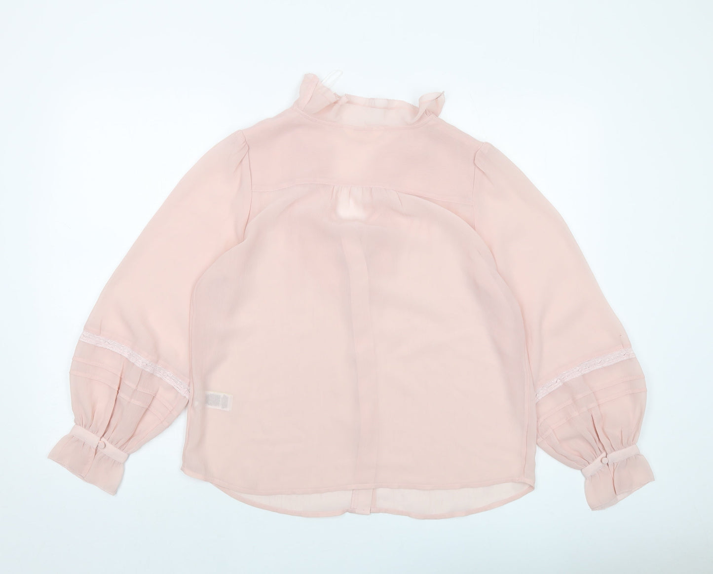Per Una Womens Pink Polyester Basic Blouse Size 8 V-Neck