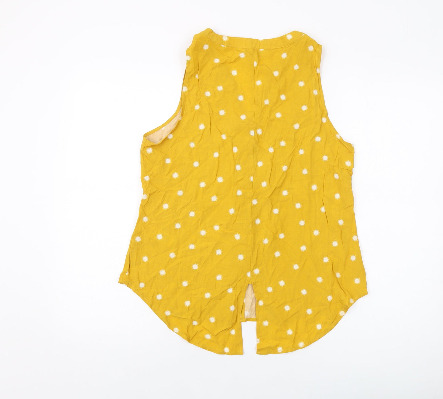 Apricot Womens Yellow Geometric Viscose Basic Tank Size 12 V-Neck